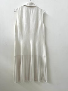 Ärmelloses Leinen- und Viskose-Shirtkleid von Luisa Spagnoli mit plissiertem Saum