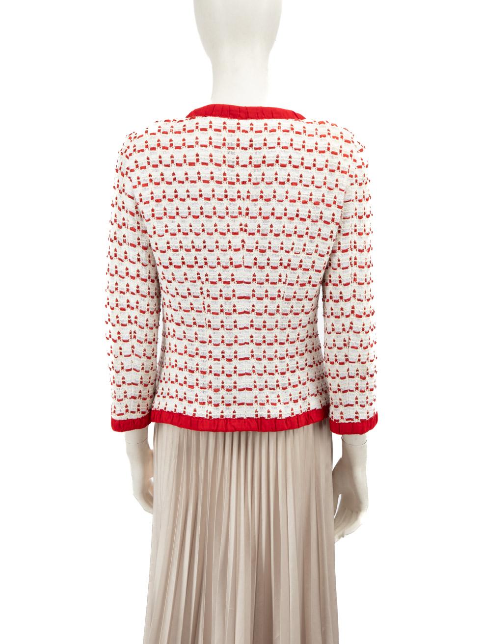 Luisa Spagnoli Blazer estampado de tweed Talla L Beige en venta
