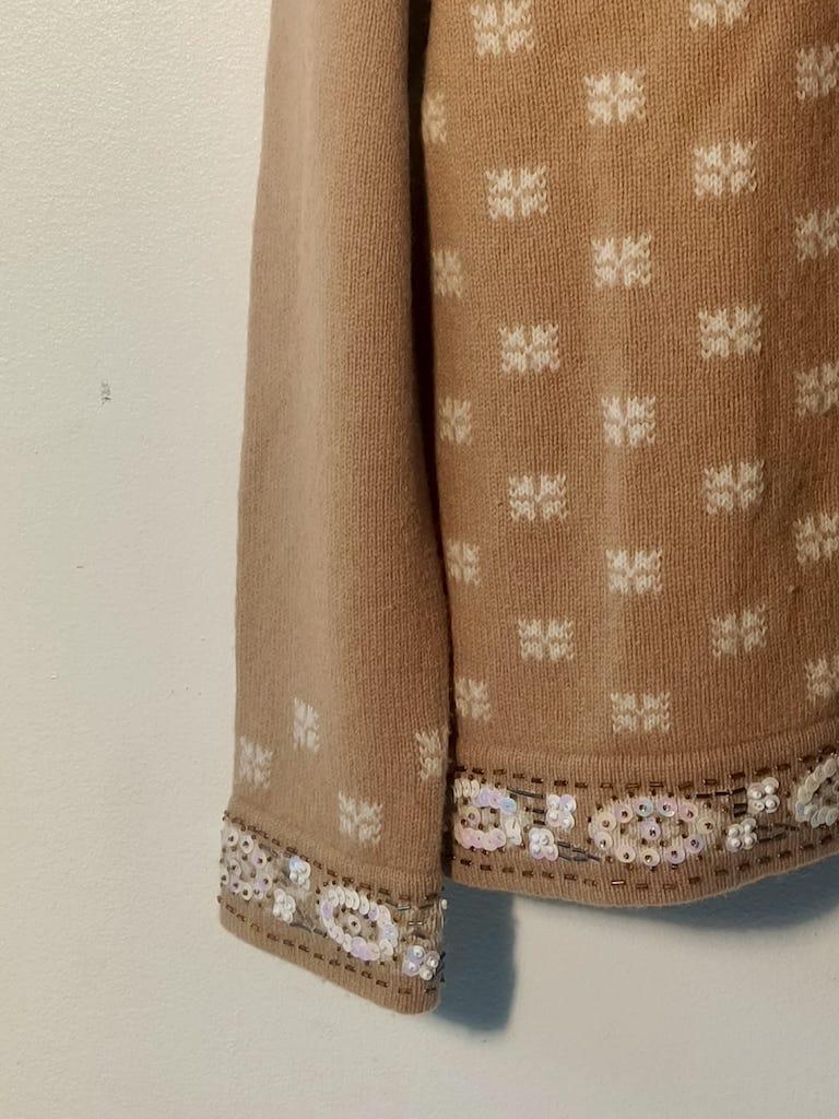 Luisa Spagnoli Vintage Beaded Wool Twin Set, Italy, circa 1980 For Sale 3