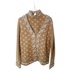 Luisa Spagnoli Vintage Beaded Wool Twin Set, Italy, circa 1980