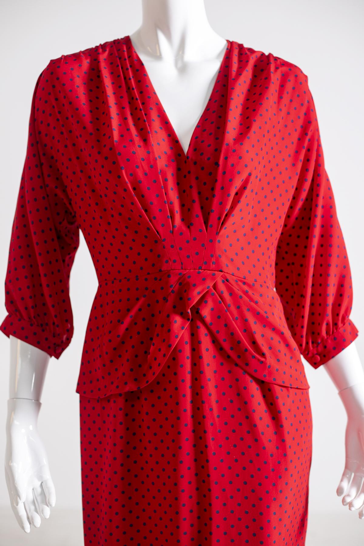 Luisa Spagnoli Rotes Vintage-Kleid im Angebot 2