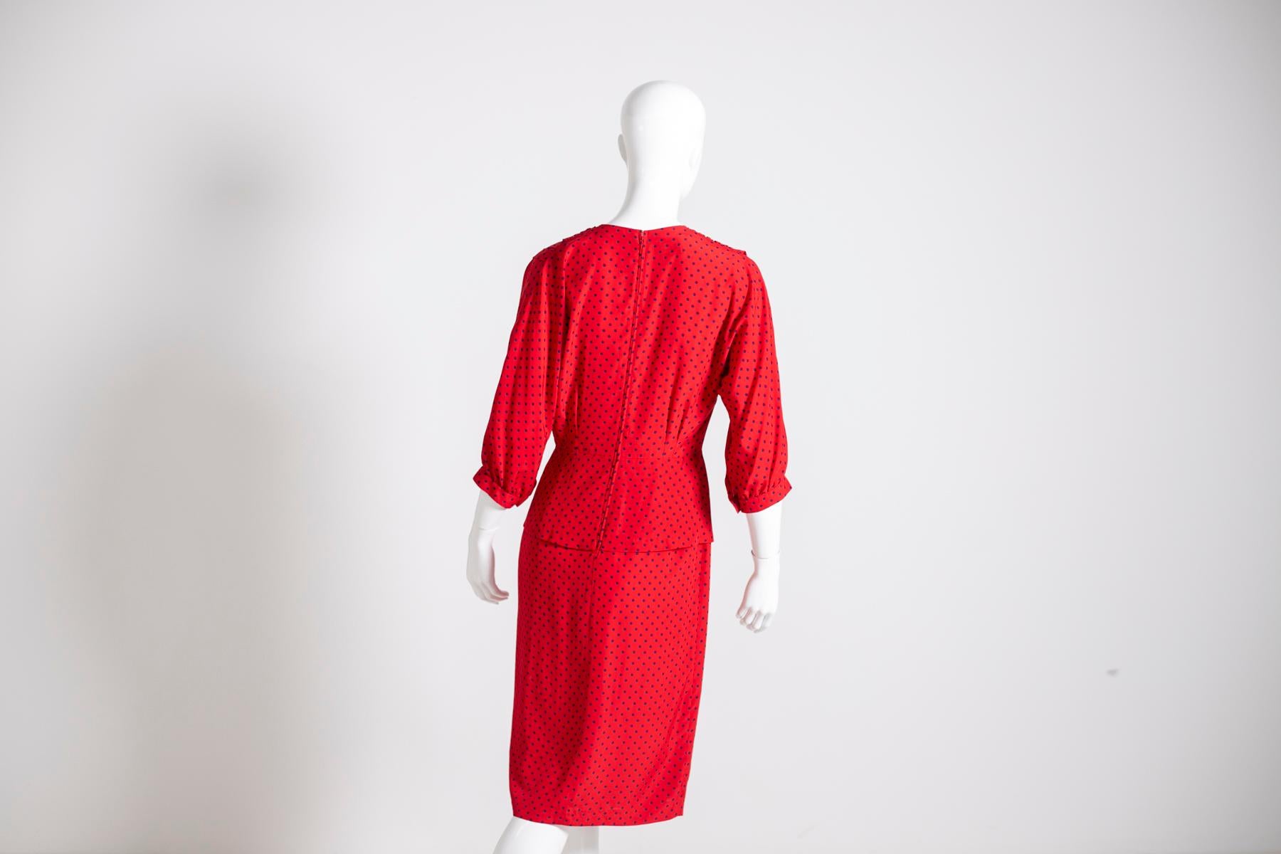 Luisa Spagnoli Rotes Vintage-Kleid im Angebot 3