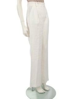 Luisa Spagnoli White Linen Trousers Size M