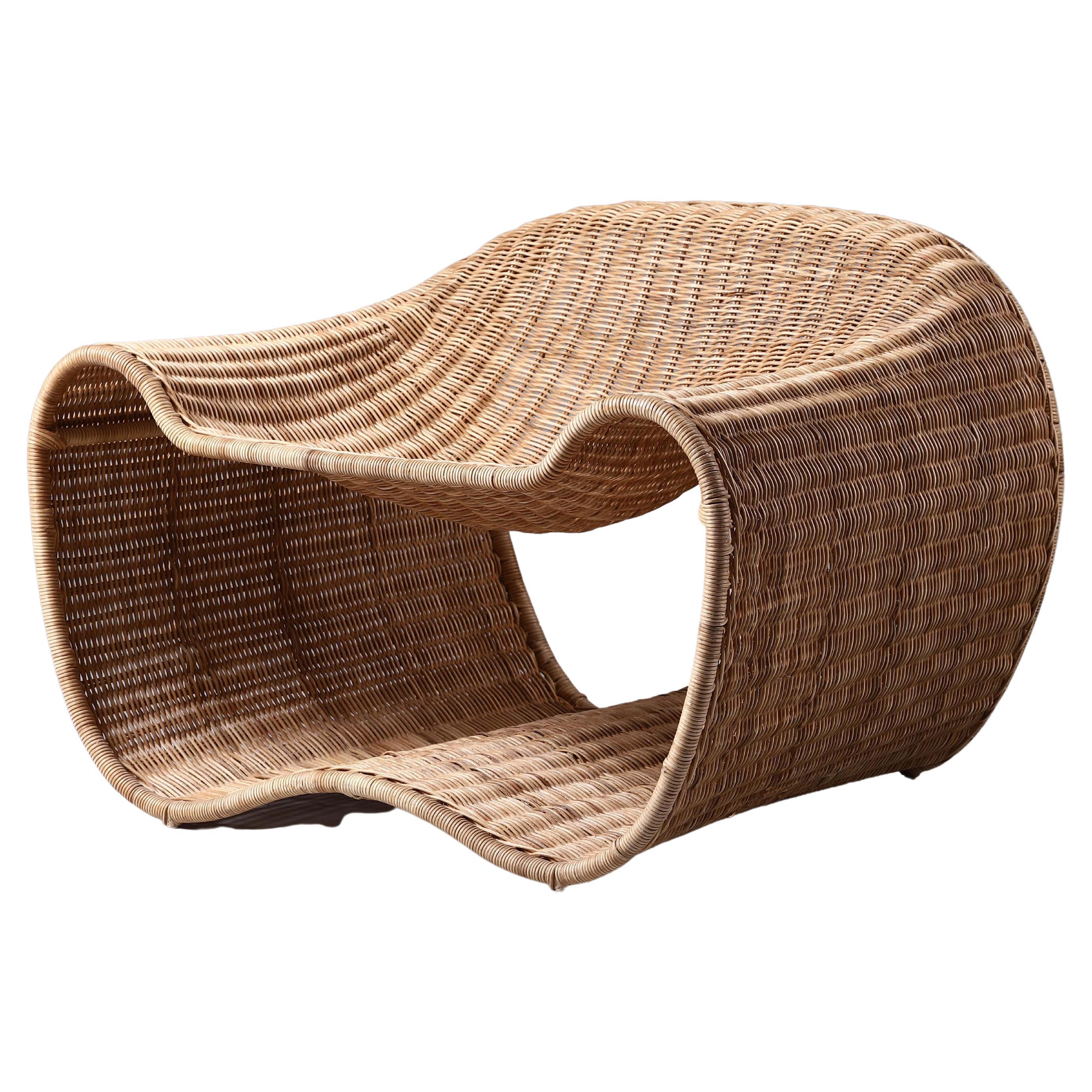 Luisa Wicker Lounge Chair For Sale