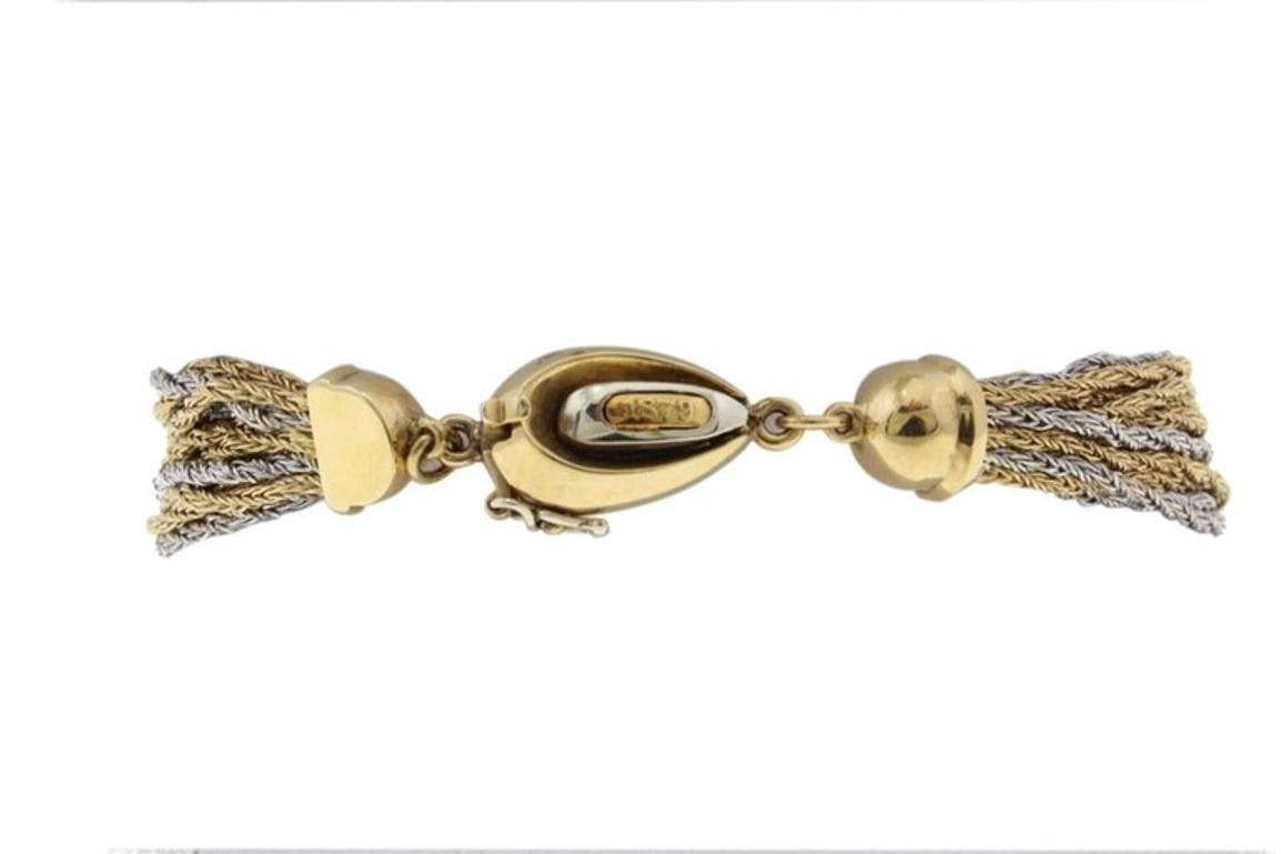 Retro 18 Karat White and  Rose Gold Bracelet. For Sale
