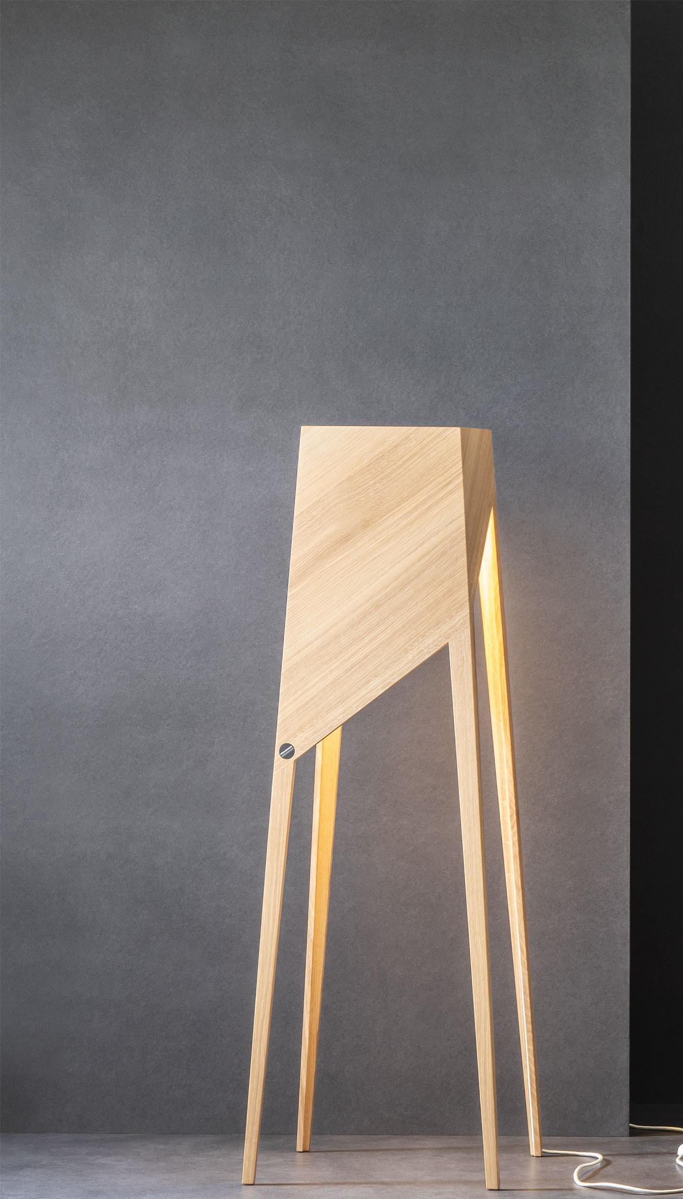 Luise floor lamp by Matthias Scherzinger
Dimensions: H 140 x 48 cm
Materials: oak: white lyed, oil

All our lamps can be wired according to each country. If sold to the USA it will be wired for the USA for instance.

Large, medium and small