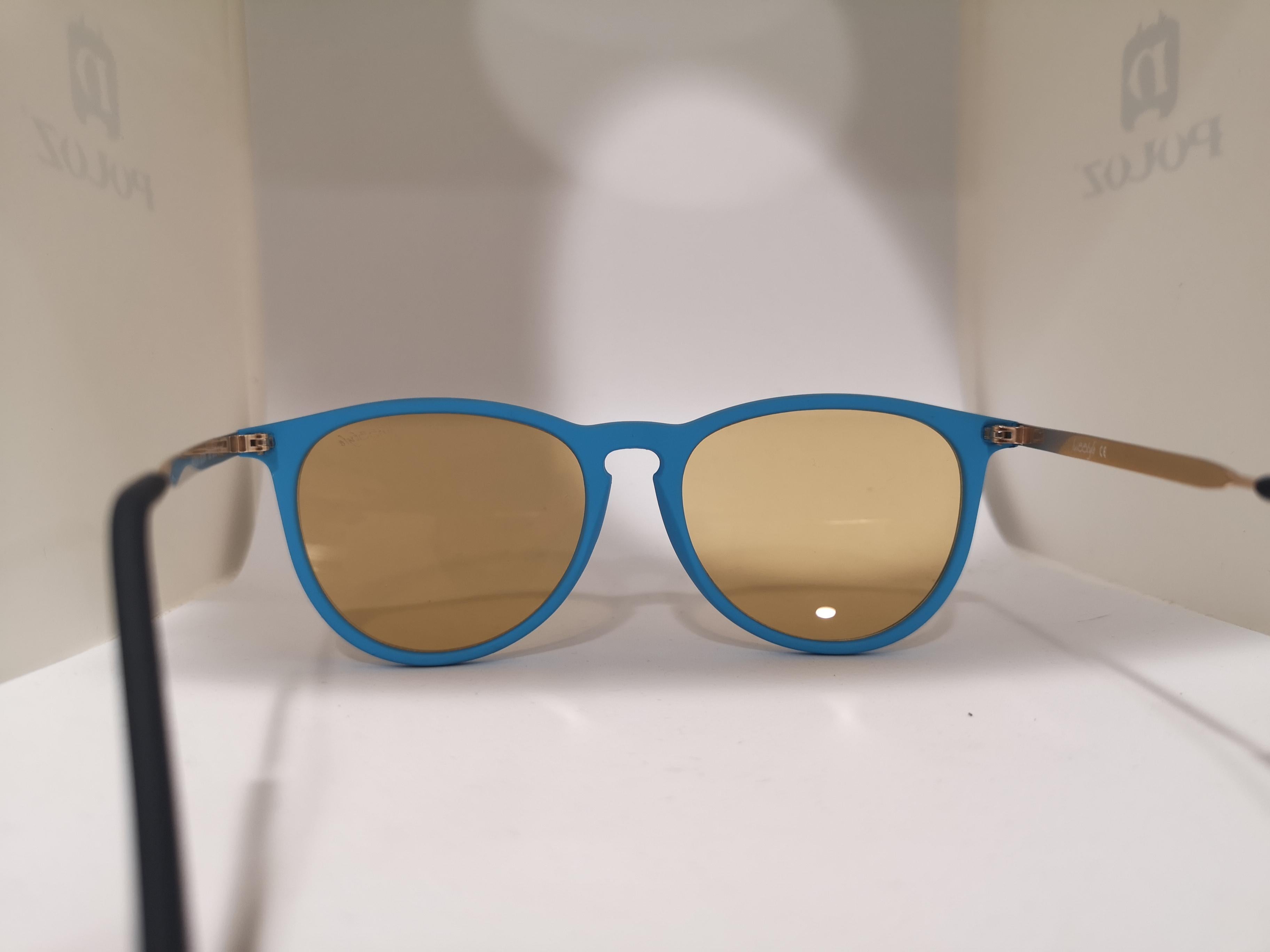 Brown Luisstyle blue light orange lens sunglasses NWOT