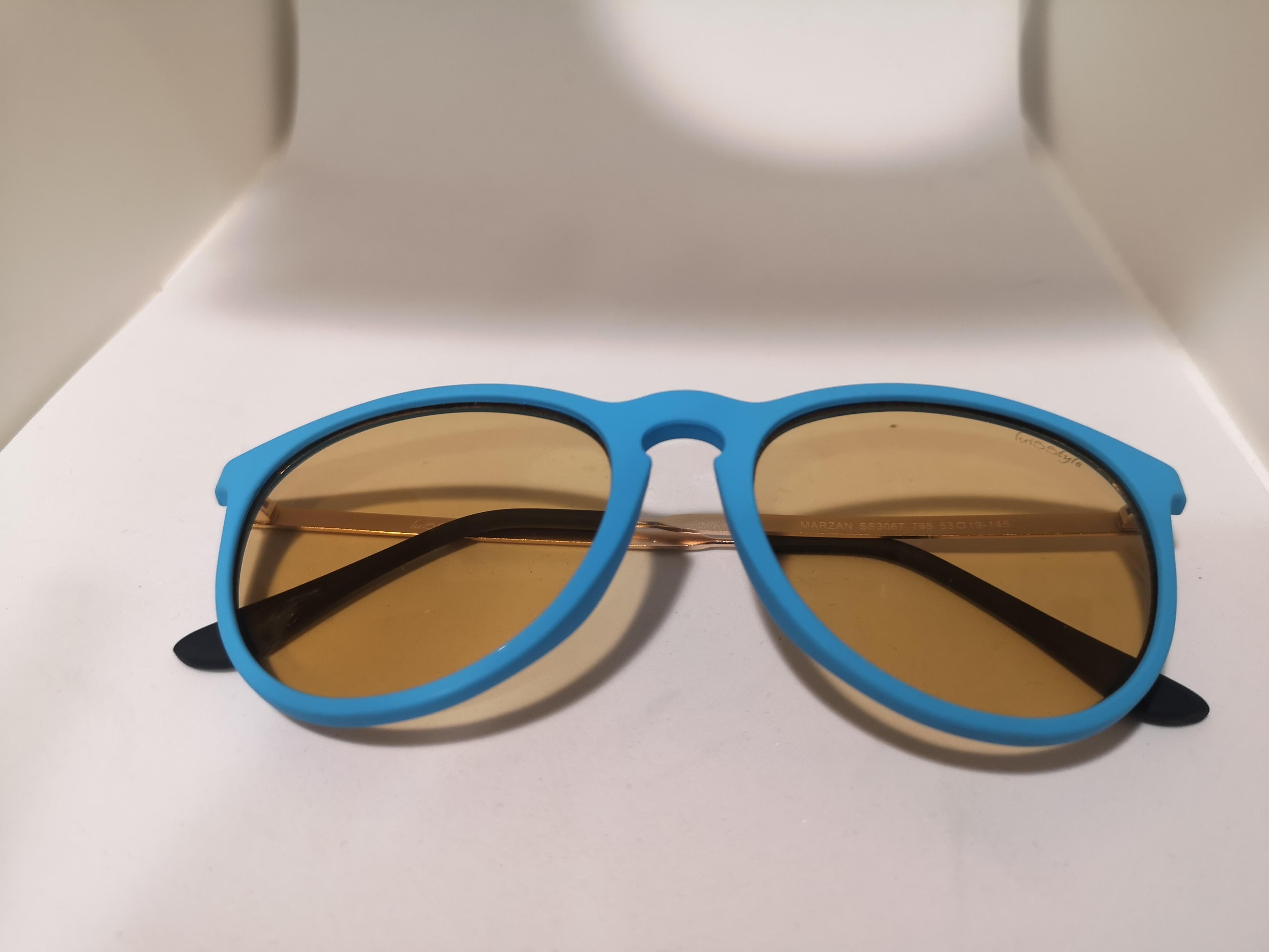Luisstyle blue light orange lens sunglasses NWOT In New Condition In Capri, IT