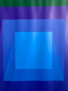 1970's Op Art Cintique Geometric Abstract Color Gradations Silkscreen Domberger