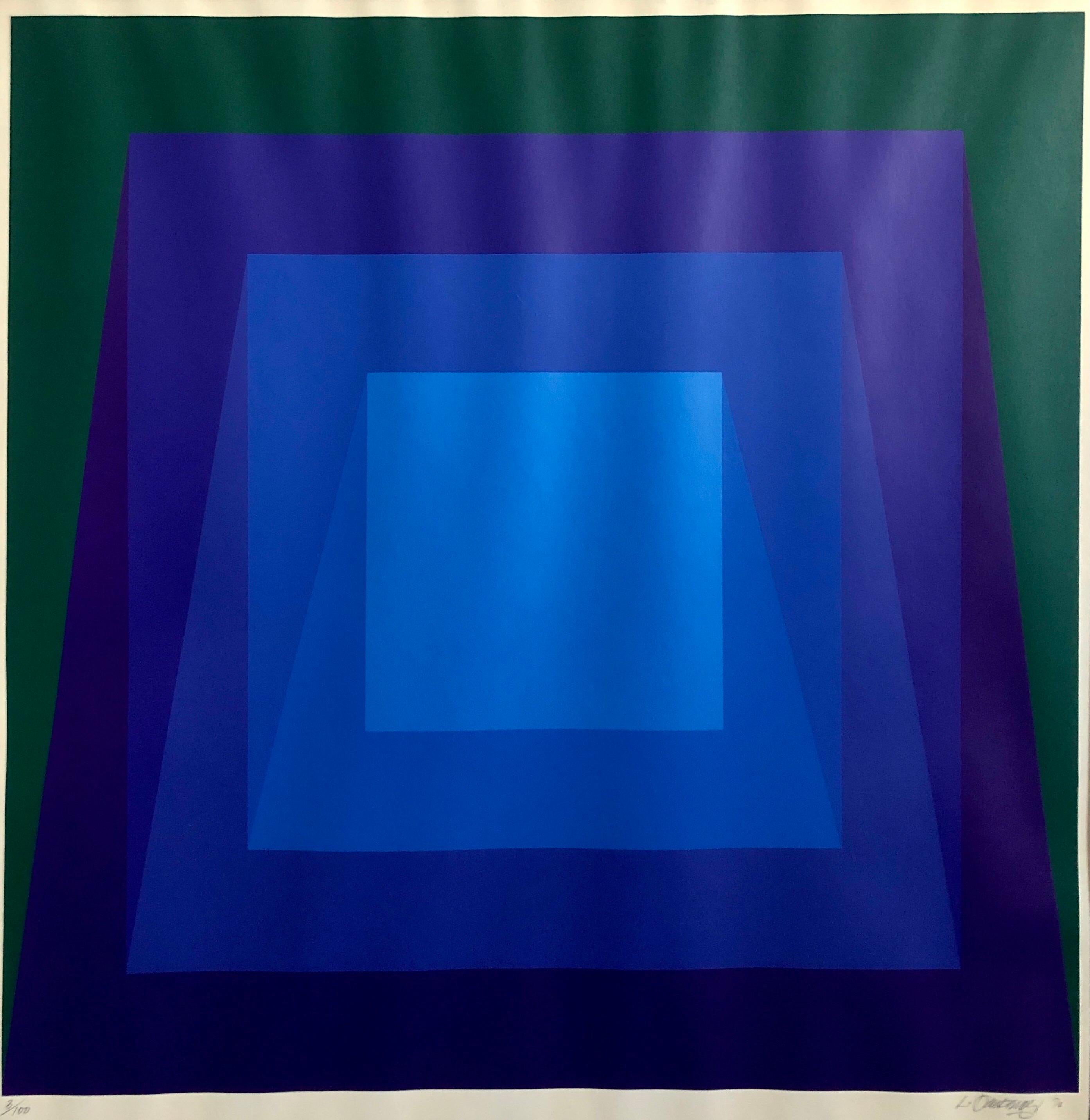 1970's Op Art Cintique Geometric Abstract Color Gradations Silkscreen Domberger For Sale 1