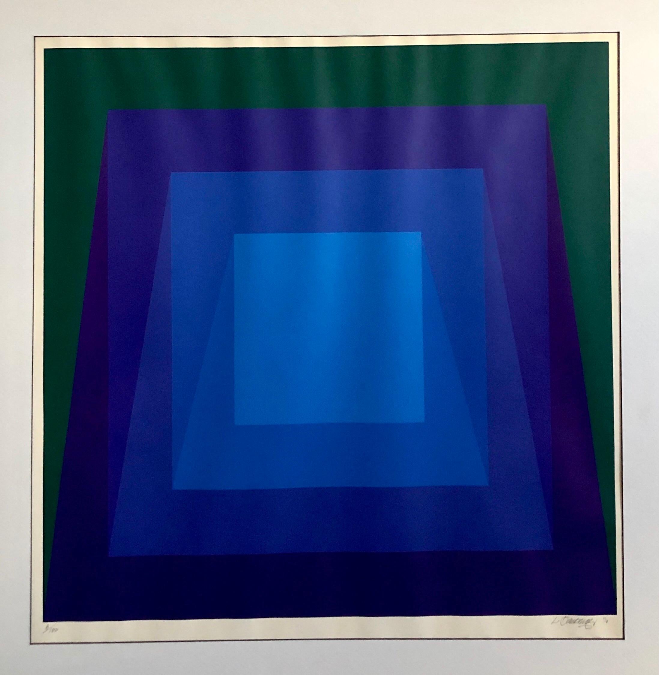 1970's Op Art Cintique Geometric Abstract Color Gradations Silkscreen Domberger For Sale 2