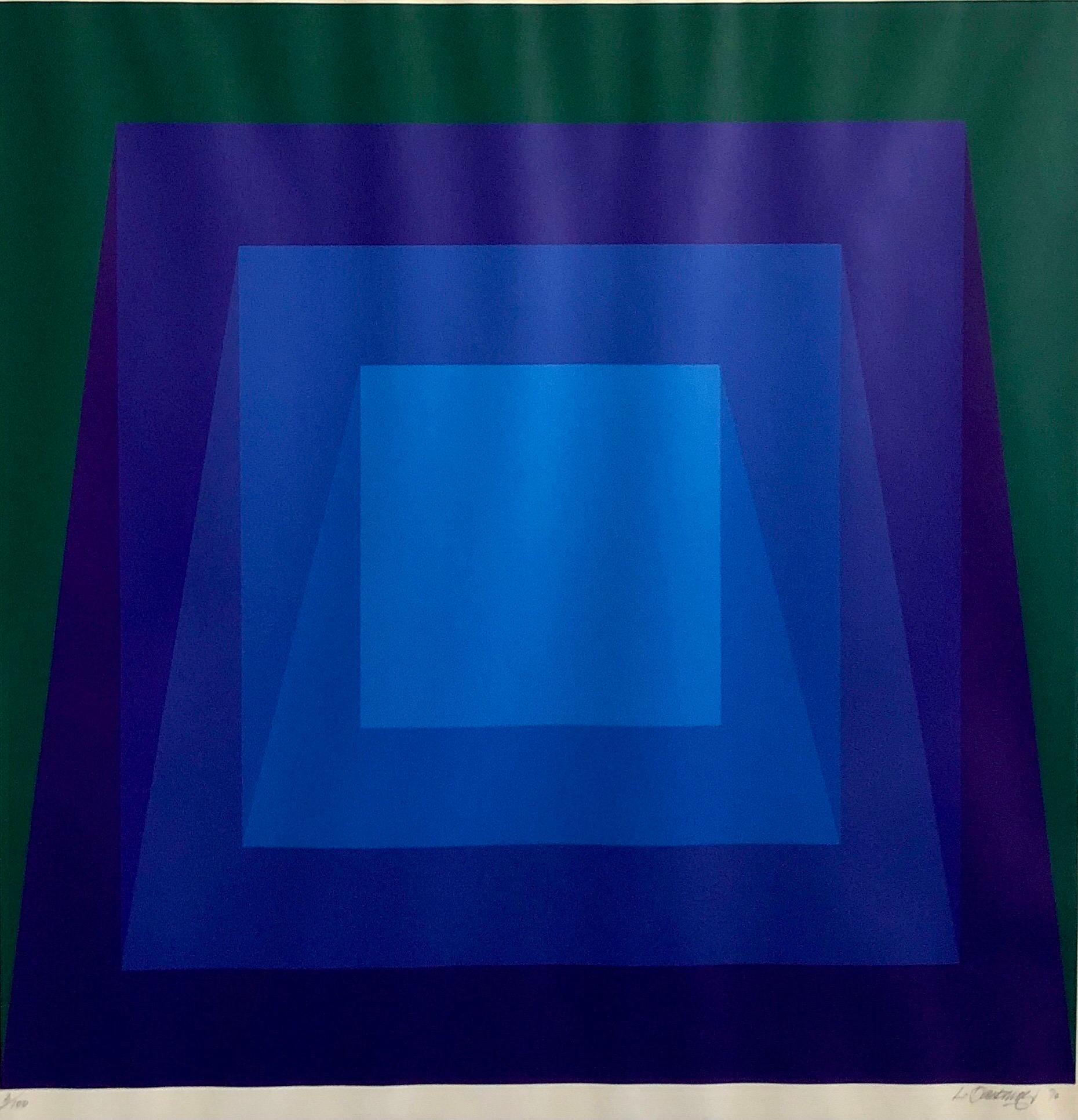 Luitpold Domberger Abstract Print - 1970's Op Art Cintique Geometric Abstract Color Gradations Silkscreen Domberger