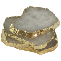 Luiz Coaster 4-Piece Set in Gold and Crystal by CuratedKravet