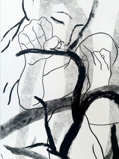 Permeation - 21th century, Young artist, Black and white painting, Polish art