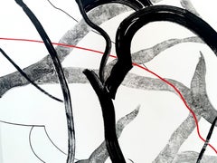 Permeation - 21th century, Young artist, Black and white painting, Polish art