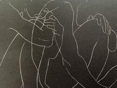 L'empathie. Gravure figurative, Linogravure, Noir et blanc, Monochromatique, Artistique polonais