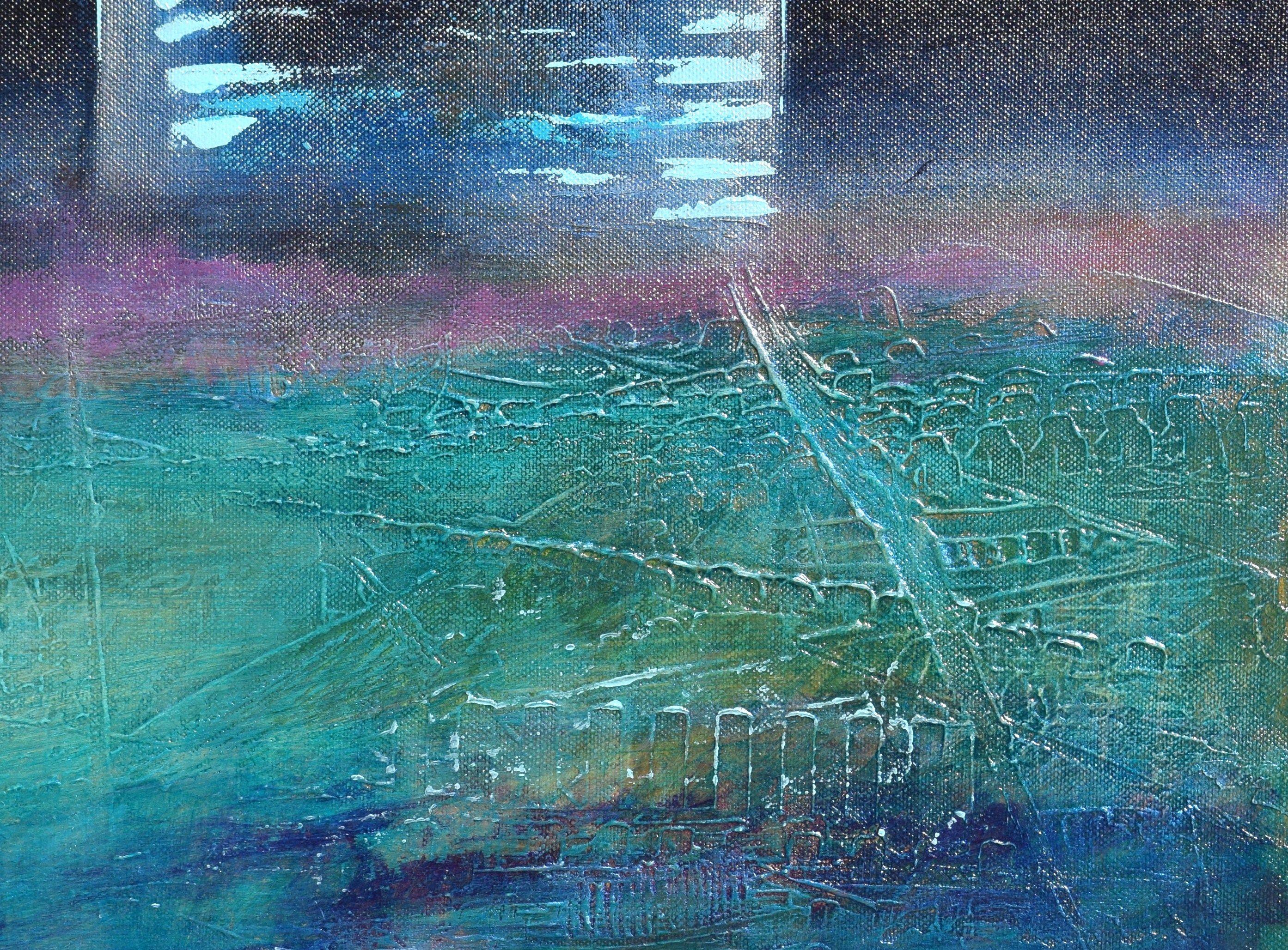 MIT BORDER LINE, Mixed Media auf Leinwand (Abstrakt), Mixed Media Art, von LUIZA LOS-PLAWSZEWSKA
