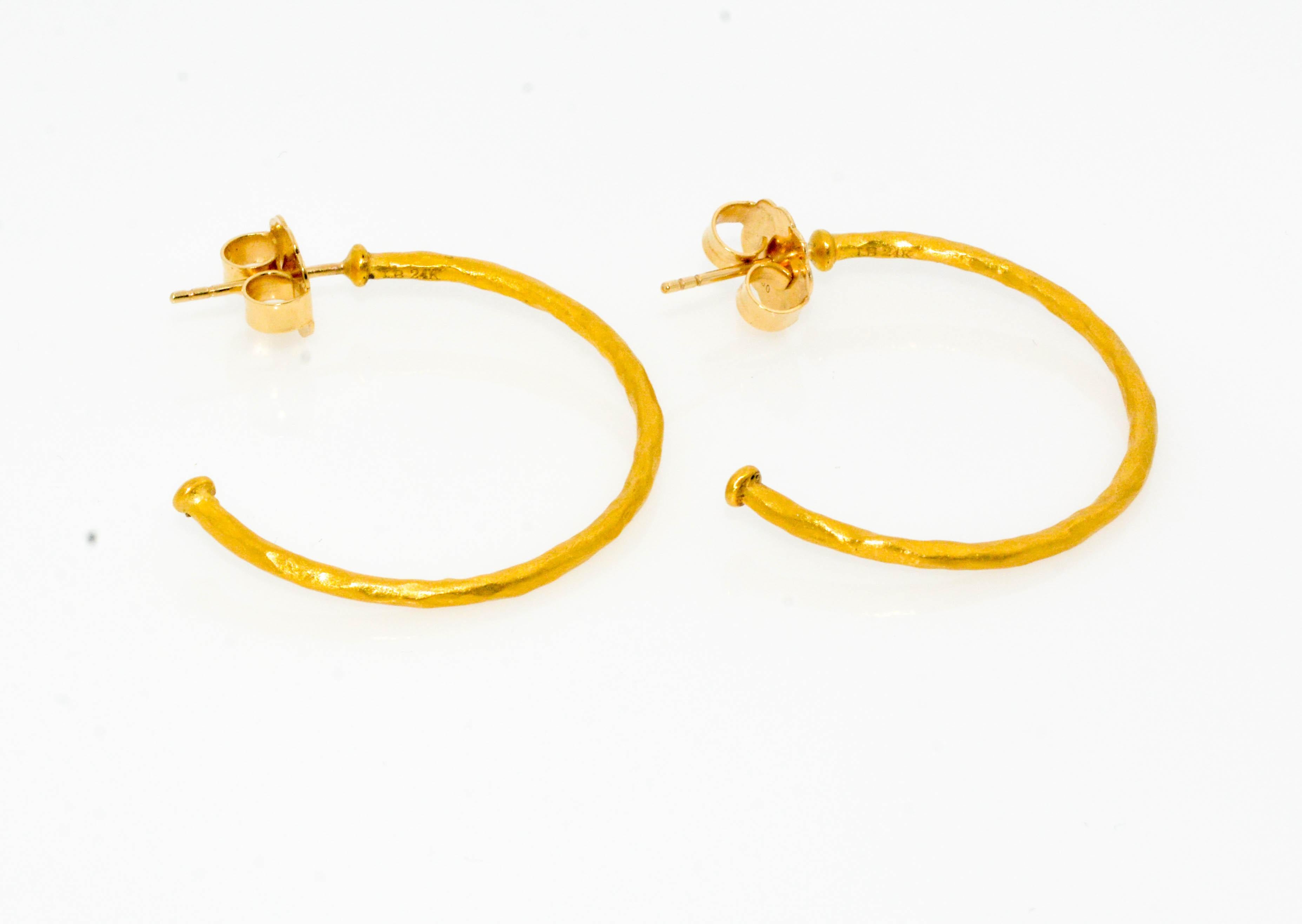 Women's Luka Behar 24 Karat Gold Hoop Earrings