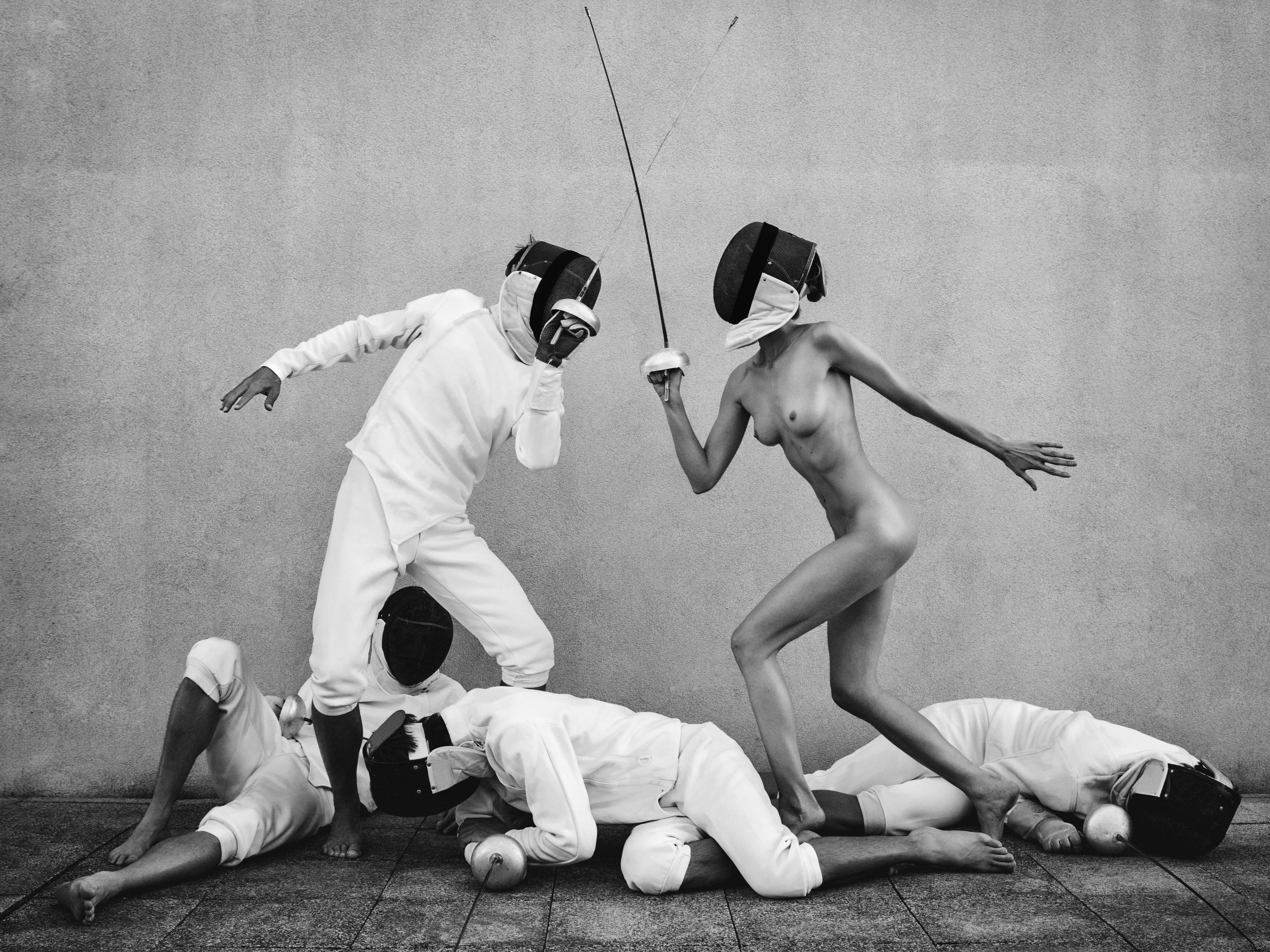 "Fencers 2" Photography 24" x 32" inch  Edition 2/7 by Lukas Dvorak 

24" x 32" inch 
Pigment print on Epson Fine ART paper
2015

Ships rolled in a tube 

ABOUT THE ARTIST
Lukas Dvorak is a Czech photographer born in Prague in 1982. His preference