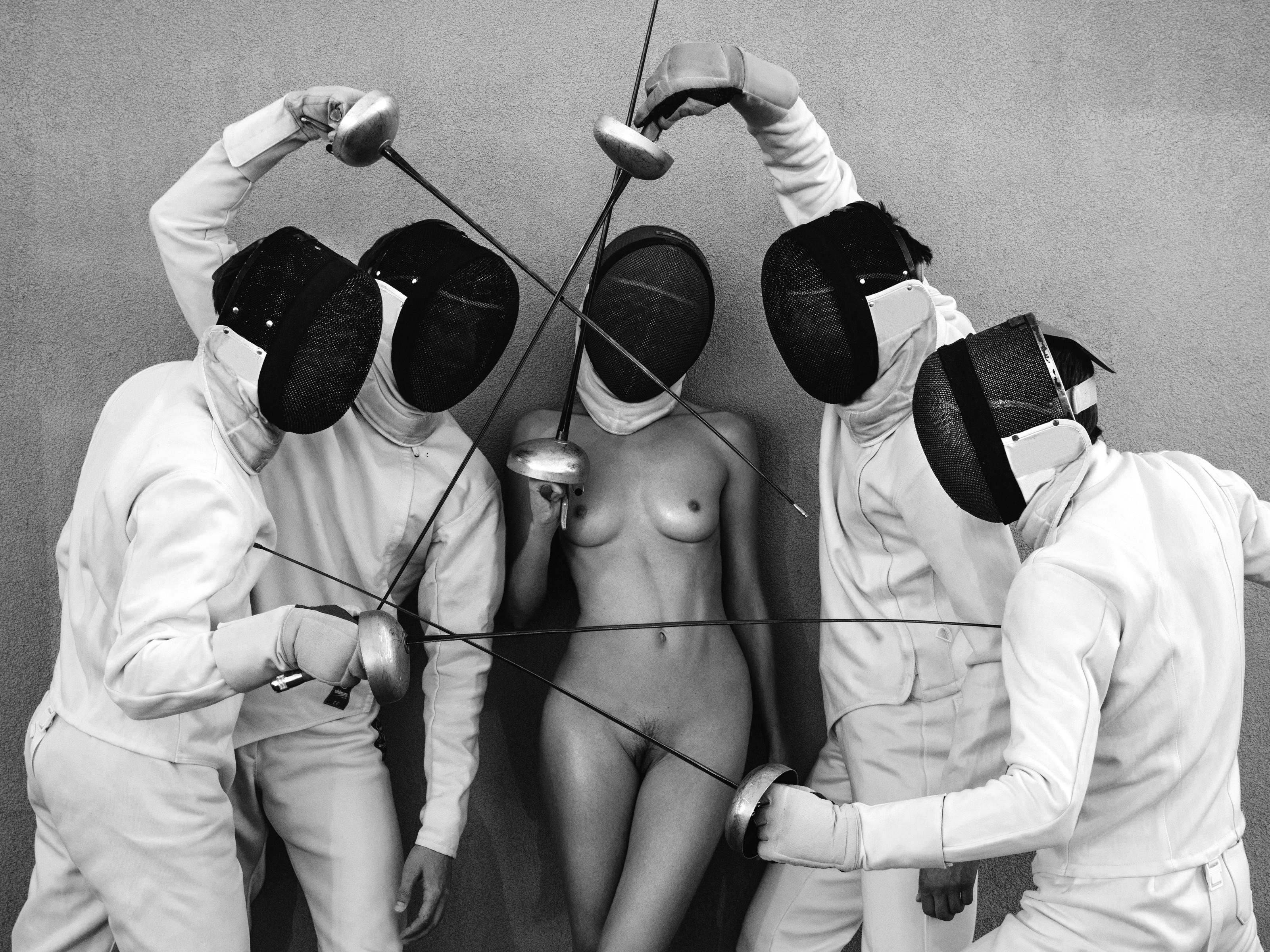 "Fencers 4" Photography 24" x 32" inch  Edition 2/7 by Lukas Dvorak 

24" x 32" inch 
Pigment print on Epson Fine ART paper
2015

Ships rolled in a tube 

ABOUT THE ARTIST
Lukas Dvorak is a Czech photographer born in Prague in 1982. His preference