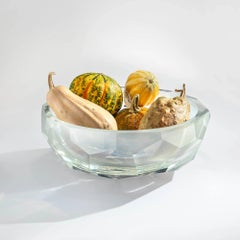 Lukáš Jabůrek Spring Mouth-Blown, Hand-Cut Crystal Glass Bowl - Lime