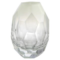 Lukáš Jabůrek Spring Mouth-Blown, Hand-Cut Crystal Glass Vase - Lime