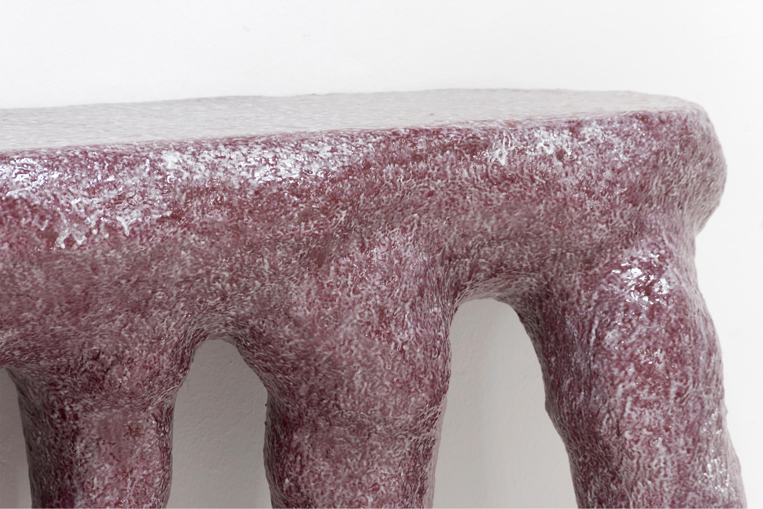 Lukas Saint-Joigny, Pink/Red Contemporary Console, 2020, From the 'Ore' Series In New Condition For Sale In Barcelona, ES