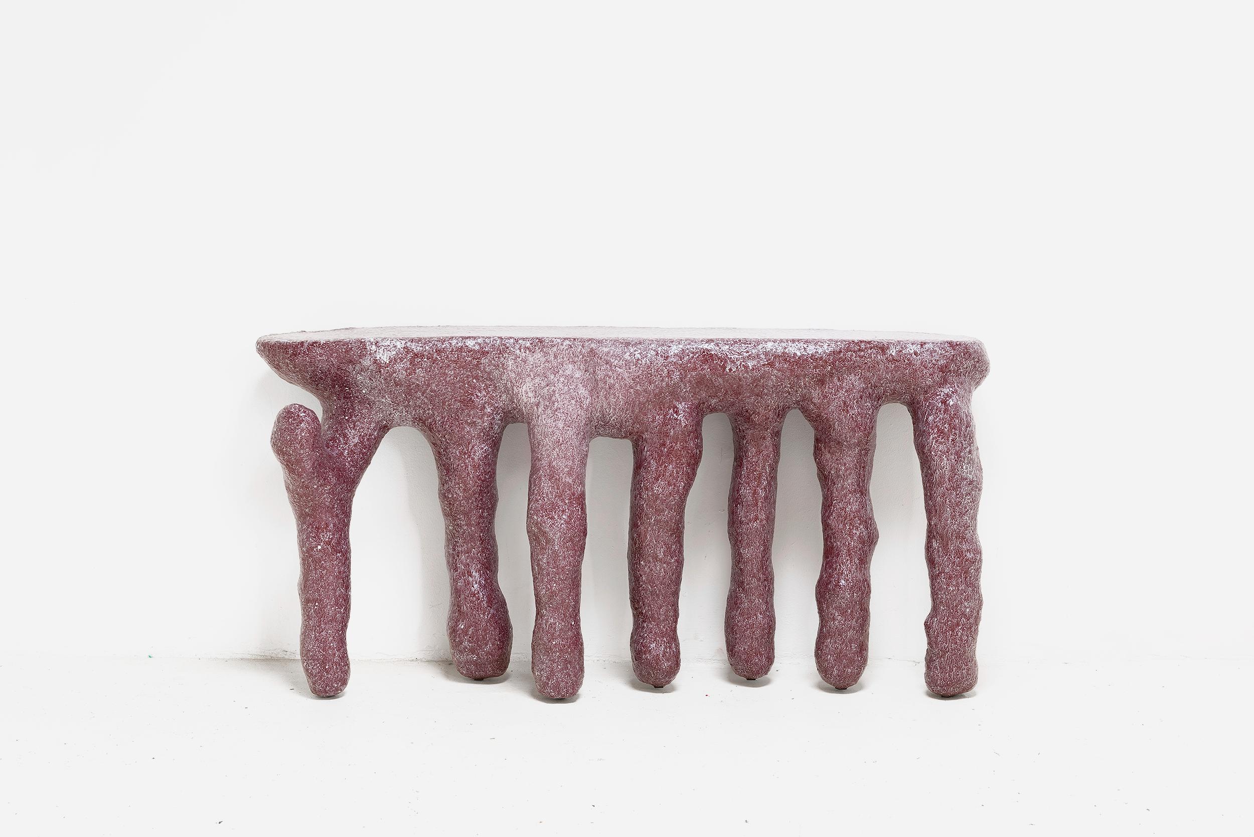 Resin Lukas Saint-Joigny, Pink/Red Contemporary Console, 2020, From the 'Ore' Series For Sale