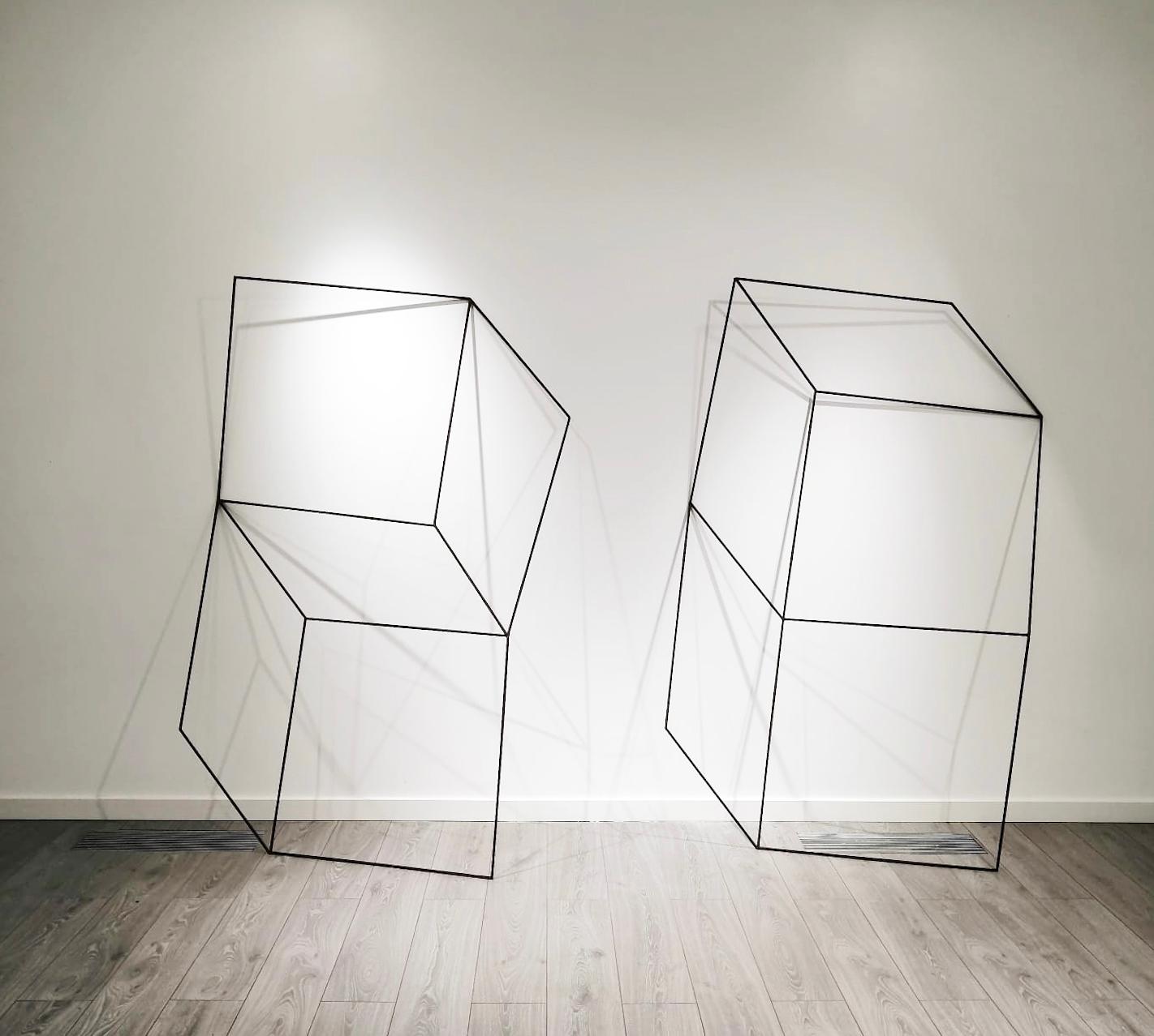 Abstract Sculpture di Lukas Ulmi - Ilusión (Dittico) - 21° Secolo, Arte contemporanea, Scultura astratta, Ferro