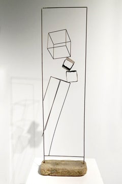 Juego De Cubos - 21st Century, Contemporary Art, Abstract, Iron Sculpture, Brick