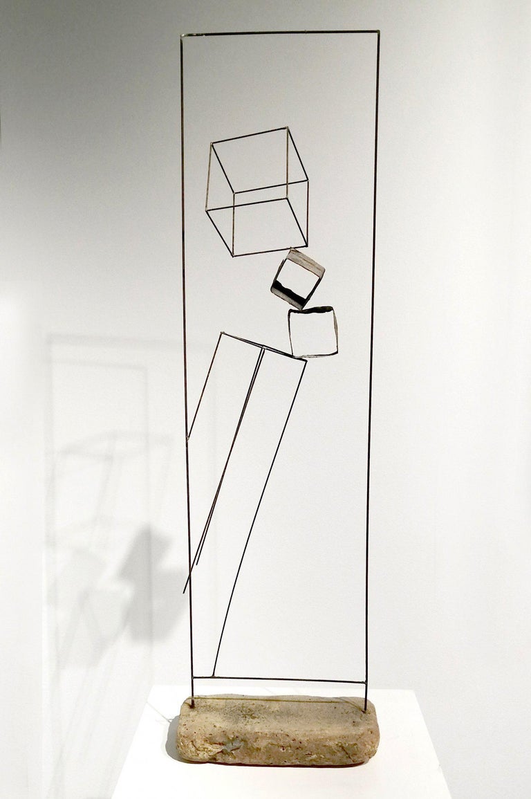 Lukas Ulmi Abstract Sculpture - Juego De Cubos - 21st Century, Contemporary Art, Abstract, Iron Sculpture, Brick