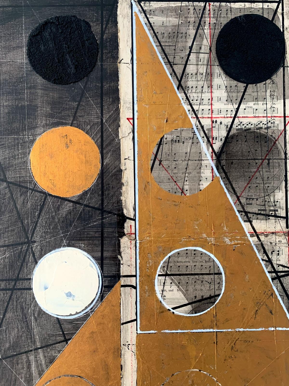 Old Gold 2 - Contemporary Abstract Painting, Geometry, Texture, Collage 3