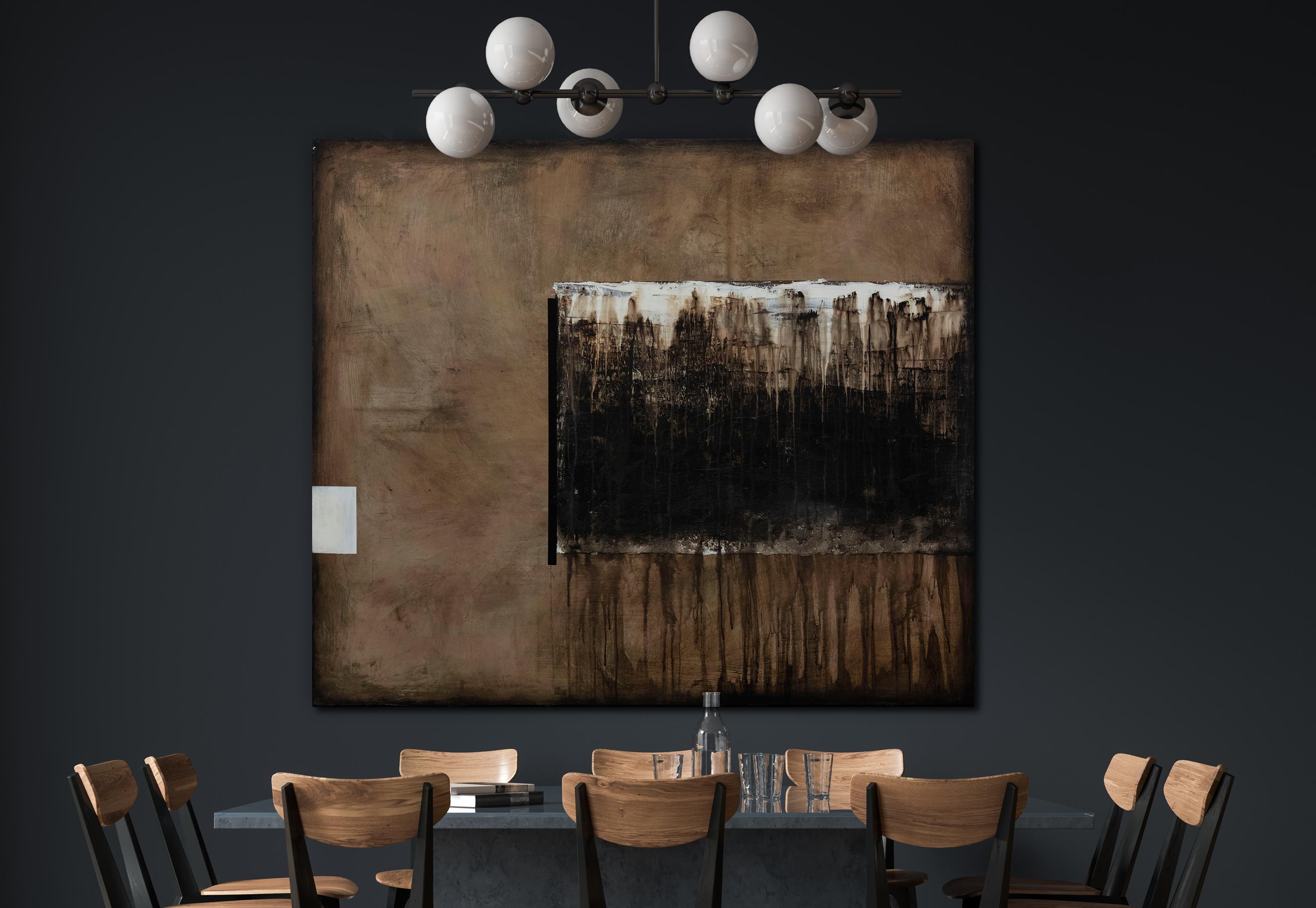 Borderline (Schwarz), Abstract Painting, von Lukasz Olek