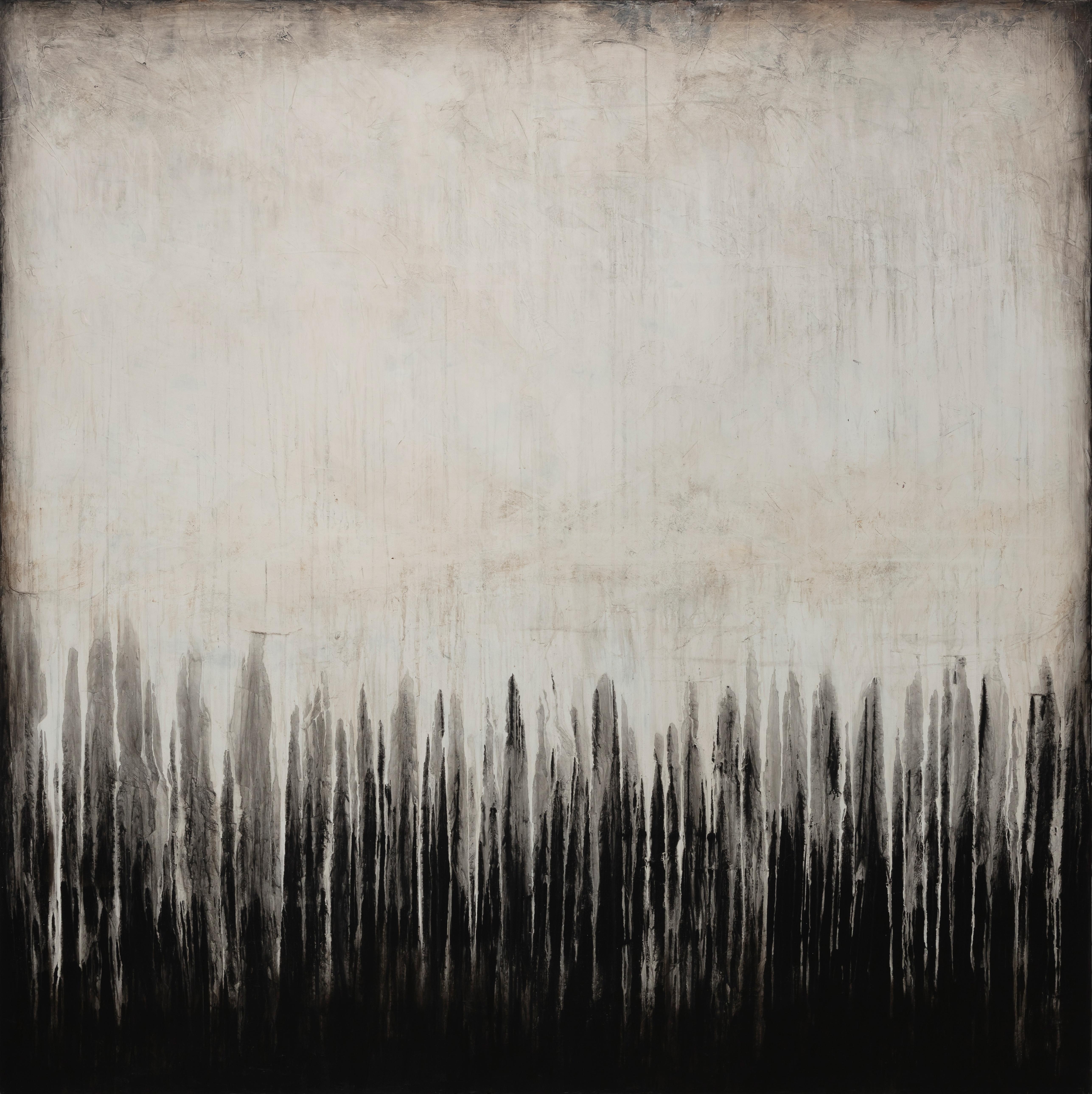 Lukasz Olek Abstract Painting - Deep Dark Fears (Abstract, Contemporary, Minimal)