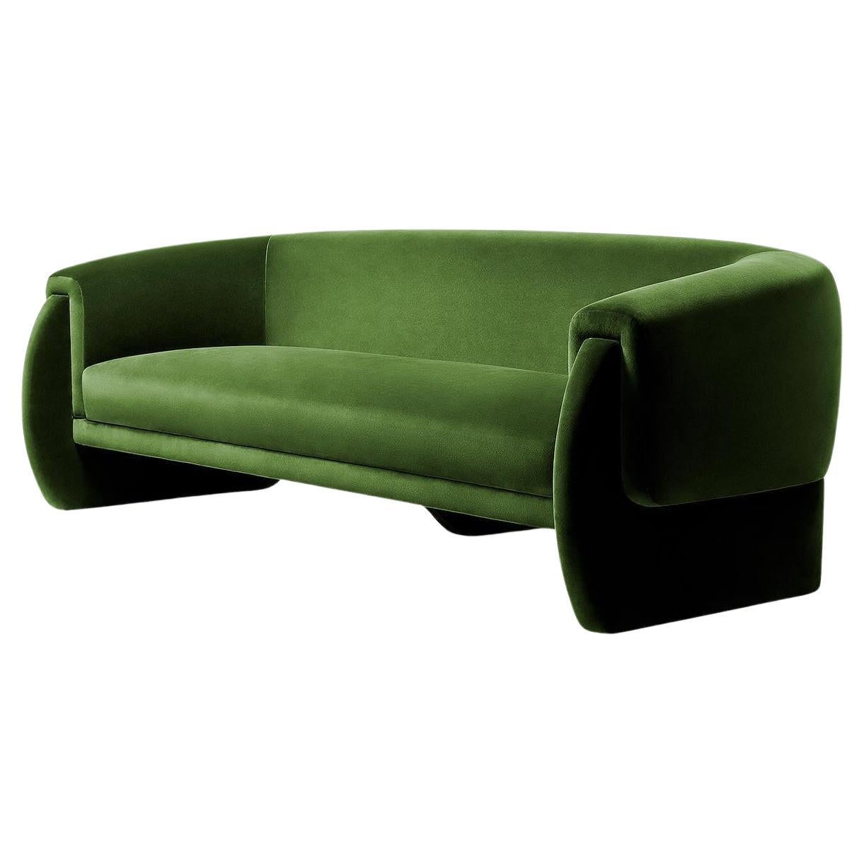 Luke 3-Seater Sofa with Layered Curved Design in Velvet