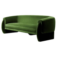 Luke 3-Seater Sofa with Layered Curved Design in Velvet