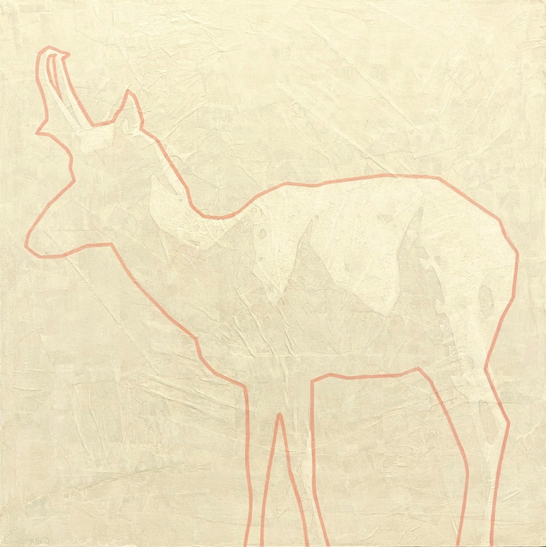 Luke Anderson Animal Painting - Pronghorn White