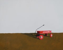 "Antique Mercury Wagon", olio su tavola in stile realista, 16 x 20, opera firmata e incorniciata