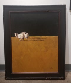 Four Sheep, Cuatro Ovejas, Realism, Texas Artist, Livestock Rodeo Realist