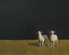 Grazing, Realism, Light/ Shadow, Sheep, Southwest Art, Oil Painting, Landscape,