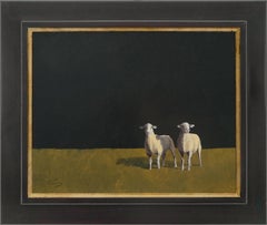 Grazing, Realism, Light/ Shadow, Sheep, Southwest Art, Oil Painting, Landscape,