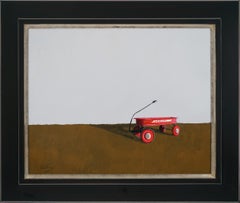 CARROZZA MERCURY  Luce e ombra realista Olio su pannello Bestiame texano 16" x 20"