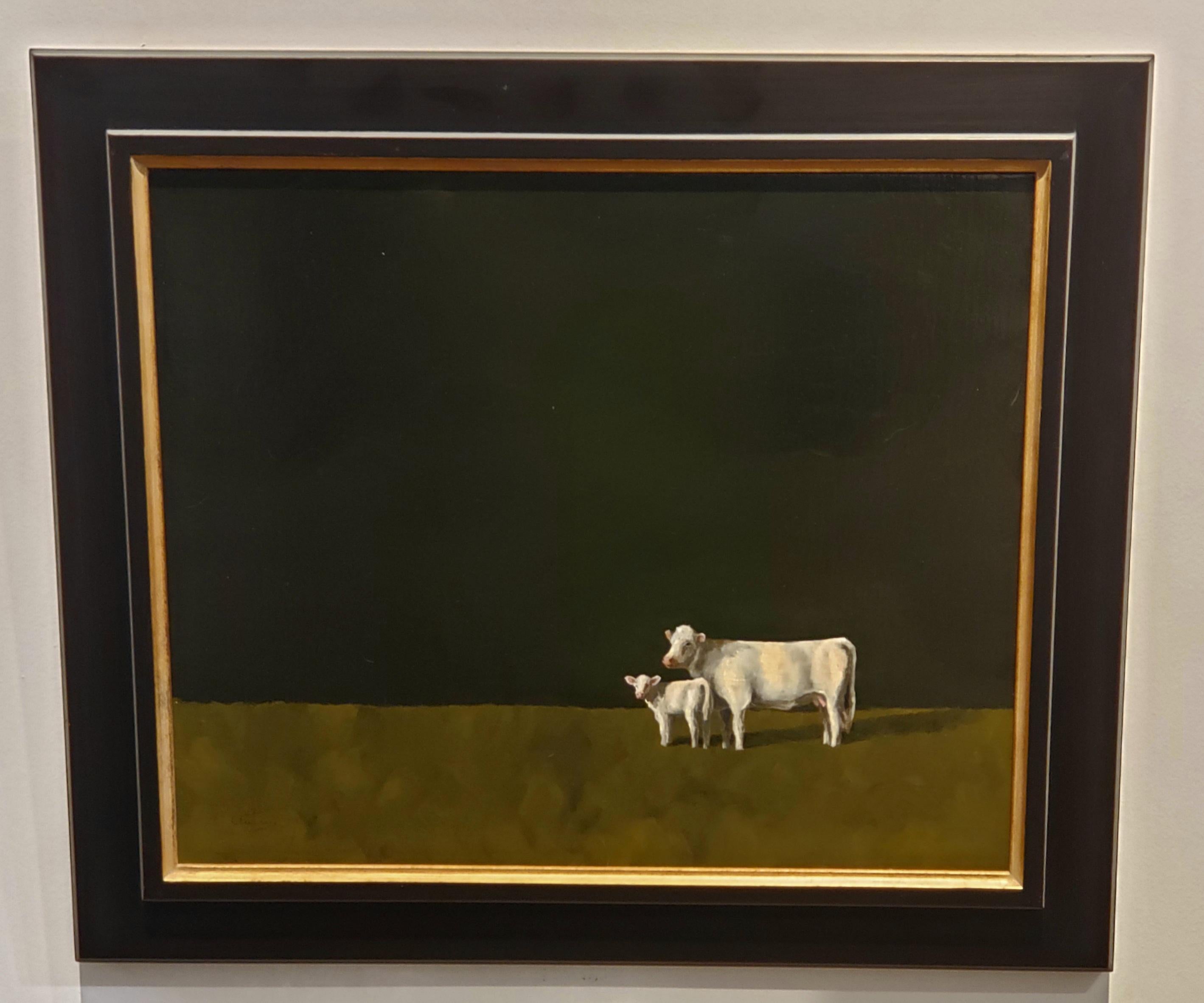 Ovejas Grandes, Livestock, Realism, Texas Artist,  Realist, Texas Ranch - Painting by Luke Autrey