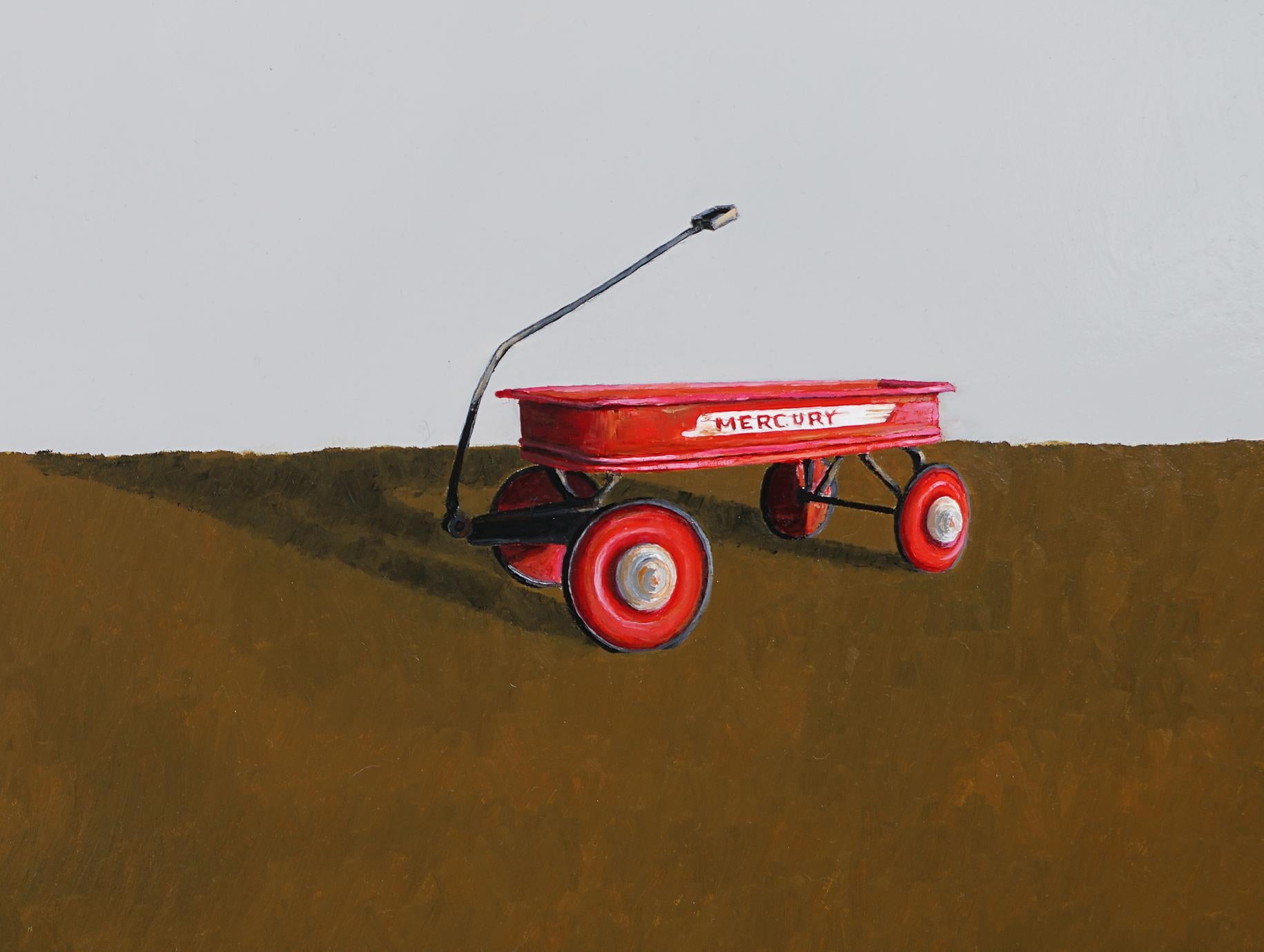 PLAYTIME WITH MY MERCURY WAGON  Realist  Light and  Shadow Oil on Panel For Sale 2