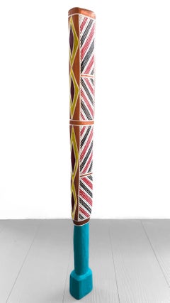 "Clan Pole" Carved Aboriginal Wood Sculpture by Luke Djalagarrarra