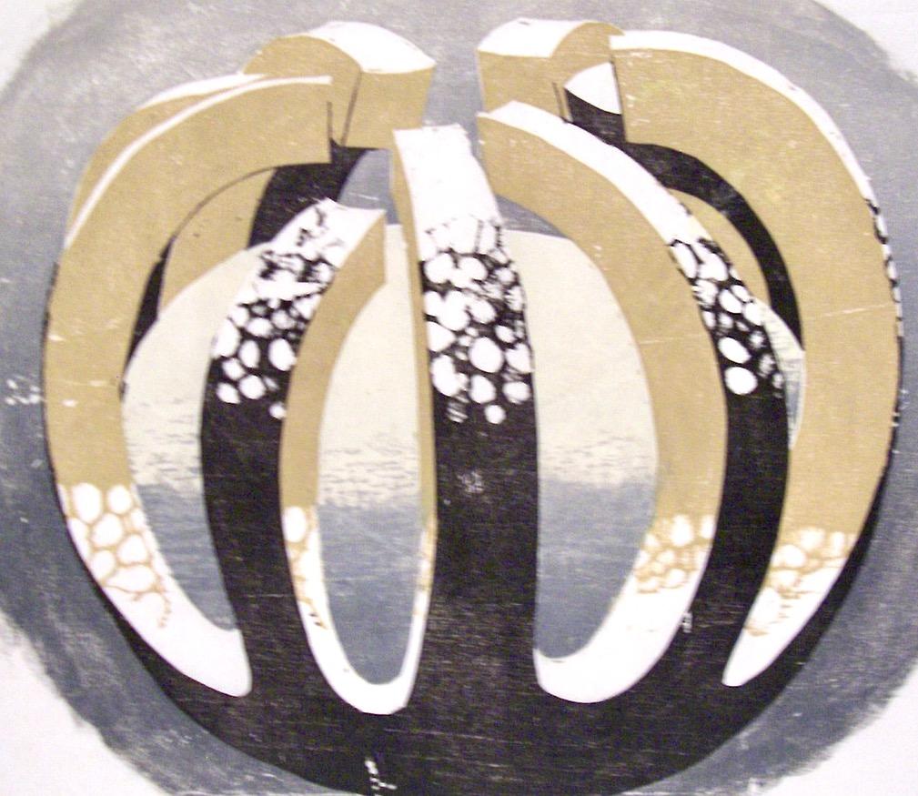 Luke Gwilliam (1911-1989), Mnemonic Form, 1974, Holzschnitt im Angebot 1