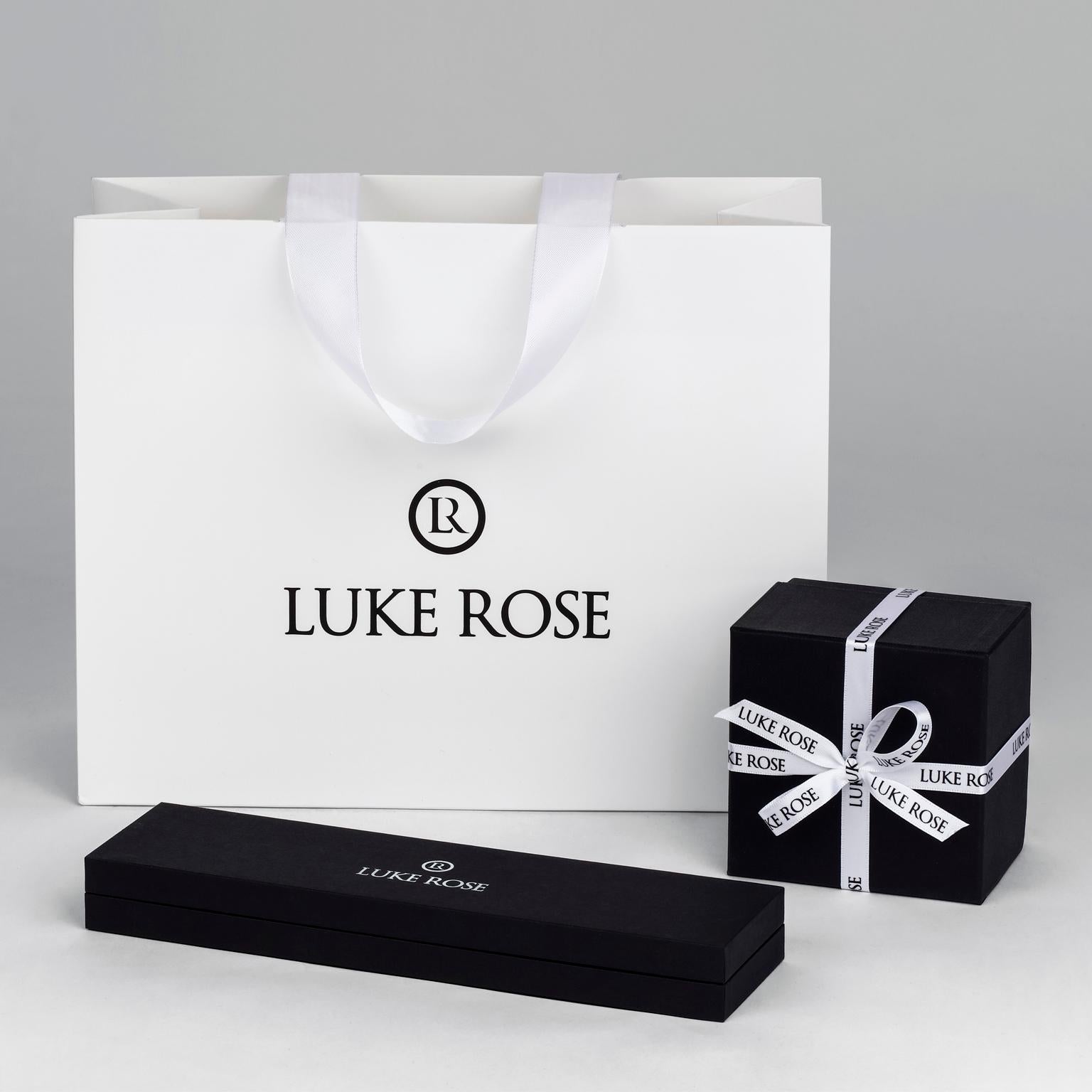 Round Cut Luke Rose 14 Carat Gold Black Diamond Necklace and Earrings For Sale