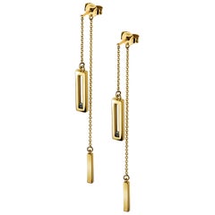 Luke Rose Black Diamond Drop Earrings in Yellow Gold