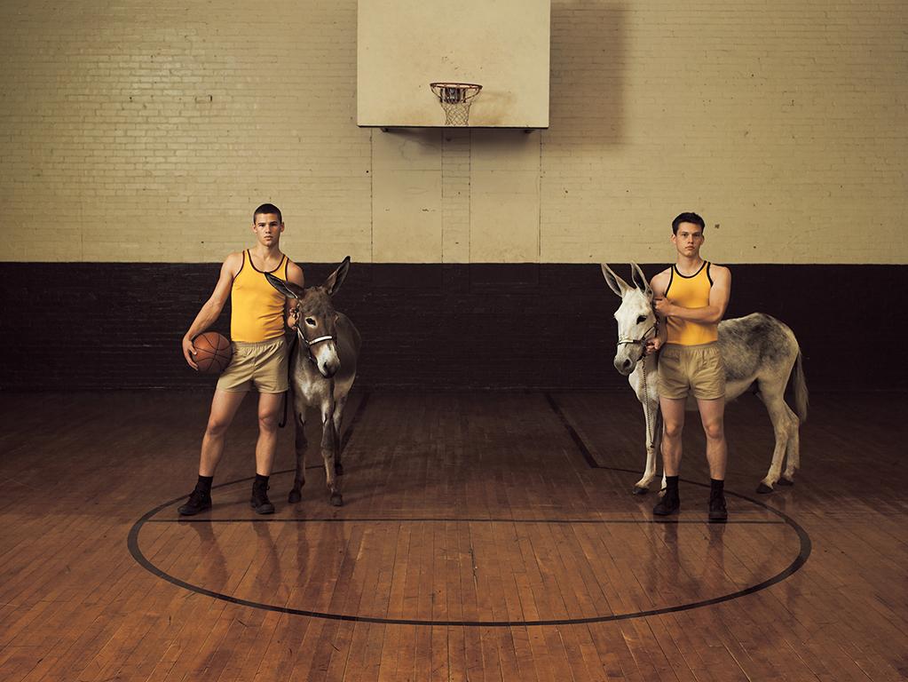 Luke Smalley Portrait Photograph - Donkey Basketball