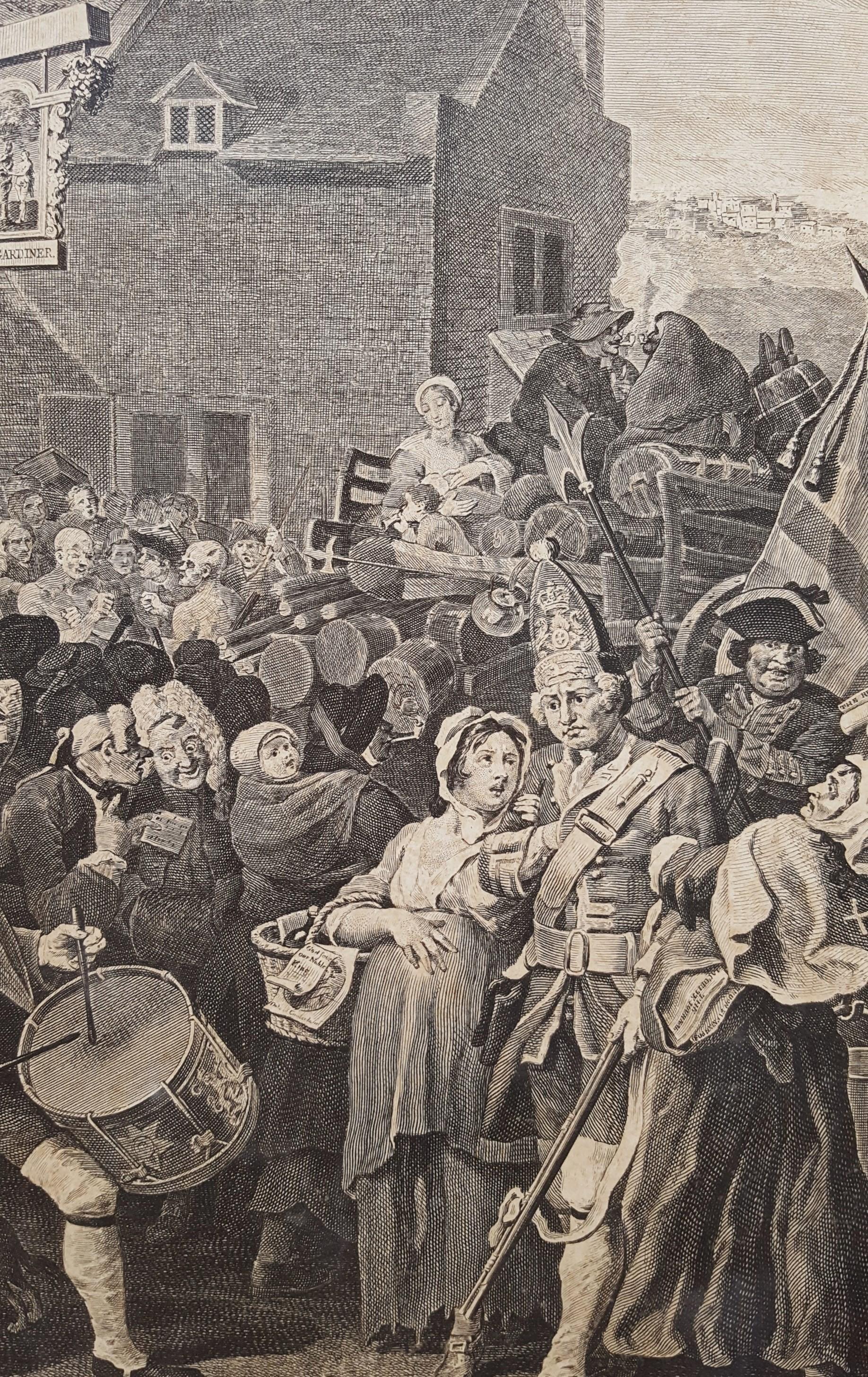 The March to Finchley, after William Hogarth - Old Masters Print by Luke Sullivan
